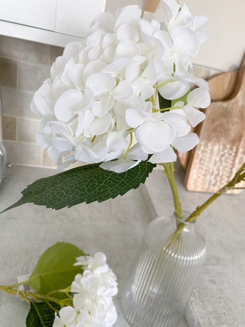 Large stem of faux white hydrangea - Image 3