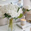 Large stem of faux white hydrangea - Image 4