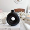 Matt black Nordic doughnut vase