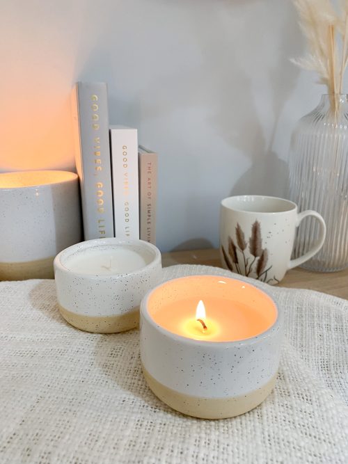 Pair of two tone candle pots - Image 3