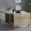 Fika Coffee Table with sliding top - Jackson Hickory Oak & Matt White - Image 3