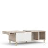 Fika Coffee Table with sliding top - Jackson Hickory Oak & Matt White - Image 2