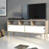 Fika TV unit - Jackson Hickory Oak & Matt White - Image 2