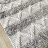 Grey and white chevron textured rug - Image 3