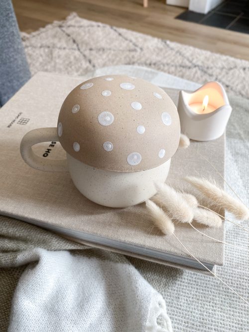 Ceramic lidded mushroom mug - Image 3