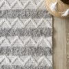 Grey and white chevron textured rug - Image 2
