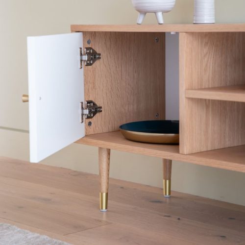 Cotswold media unit - White & Oak - Image 3