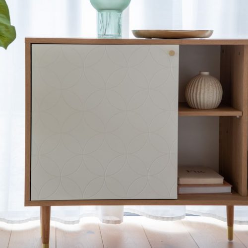 Cotswold large sideboard - White & Oak - Image 3