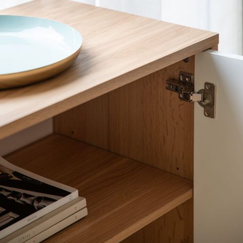 Cotswold small sideboard - White & Oak - Image 3