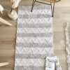 Beige and white chevron textured rug