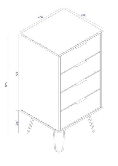 Helsinki narrow chest - 4 drawers - Image 4