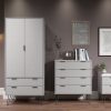 Helsinki grey bedside table- 2 drawers - Image 3
