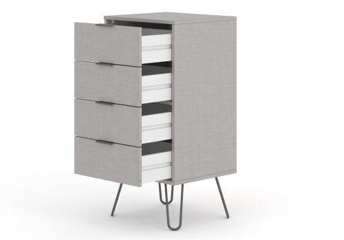 Helsinki grey narrow chest - 4 drawers - Image 3
