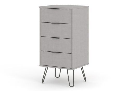 Helsinki grey narrow chest - 4 drawers - Image 5