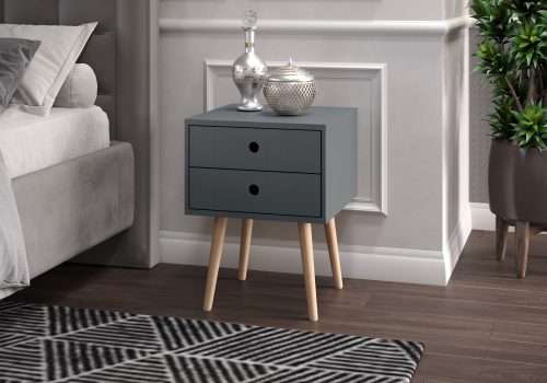 Norway Bedside table - Wooden legs - 3 Colour options - Image 9