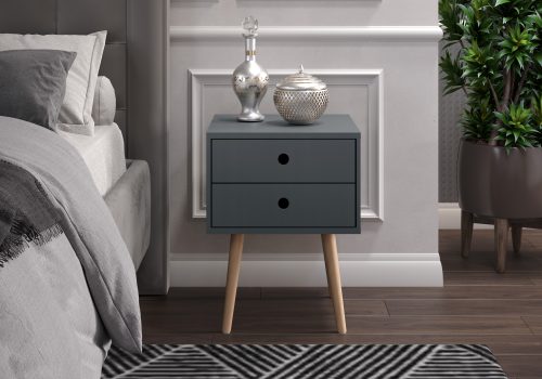 Norway Bedside table - Wooden legs - 3 Colour options - Image 10