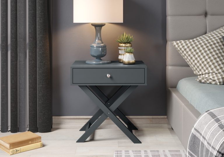 Cross leg Bedside table 3 Colour options Perfectly Lovely Interiors