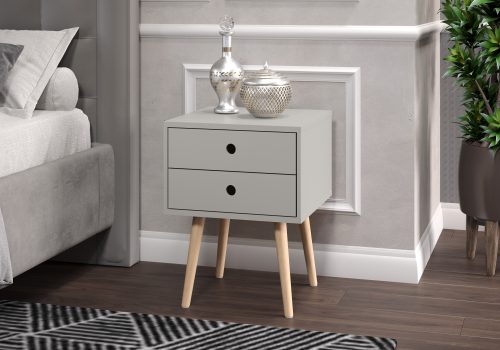 Norway Bedside table - Wooden legs - 3 Colour options - Image 3