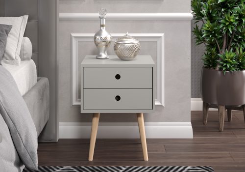 Norway Bedside table - Wooden legs - 3 Colour options - Image 7