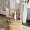 Large Natural woven pouffe/footstool - Image 3