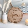 Wooden engraved round home plaque