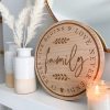 Wooden engraved round family plaque - Image 4