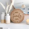 Wooden engraved round family plaque