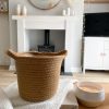 Woven basket with handles