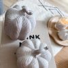 Pair grey rustic carved wood pumpkins - Image 2