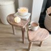 Pair of wooden heart tables/stools
