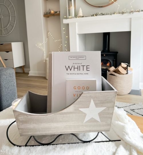 Stunning grey wooden sleigh with star - 2 sizes - Image 3