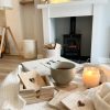 Set of six rustic wooden heart coasters - Image 2