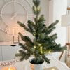 Faux Christmas tree with LED lights in silver pot - Image 3