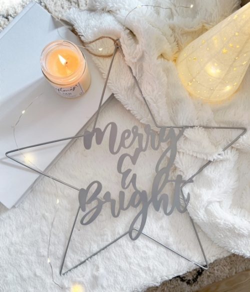 Merry and Bright hanging star