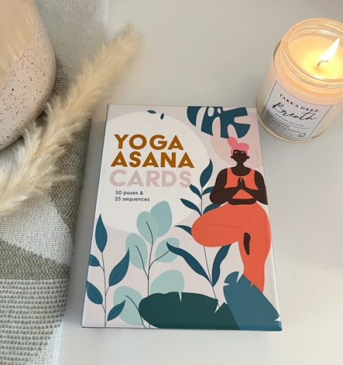 Yoga asana cards & book set