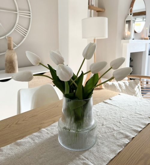 Faux white quality faux tulip stem
