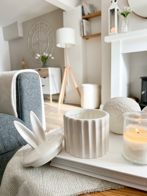 Decorative large white tray - Perfectly Lovely Interiors