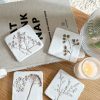 Set of 4 white wash 'Stem print' coasters - Image 2