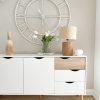 Stunning woven style heavy lamp with neutral shade - Image 2