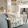 'Happy place' cushion with pom poms - Image 2