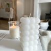 Tall white bubble candle - Image 3