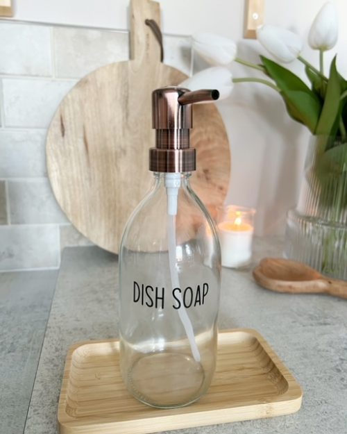 Dish soap refillable glass bottle with pump - Image 2