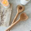 Pair of 'Made with love' wooden heart serving spoons - Image 2