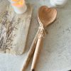 Pair of 'Made with love' wooden heart serving spoons - Image 3