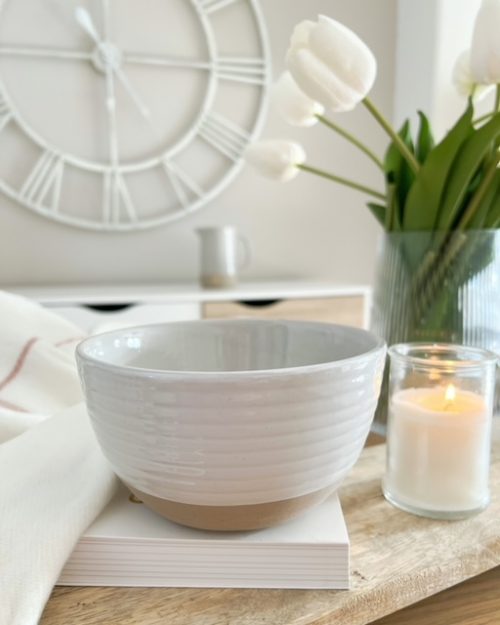 Half glazed bowl