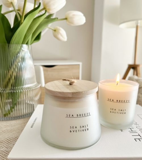 Sea breeze ocean candle with wooden lid - Image 2