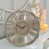 Natural wood clock with silver edging