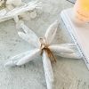 Set 3 decorative white star fish wrapped in string