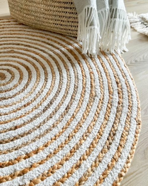 Round stripe jute rug - Image 3