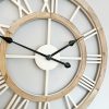 Natural & white wooden large wall clock - Image 3